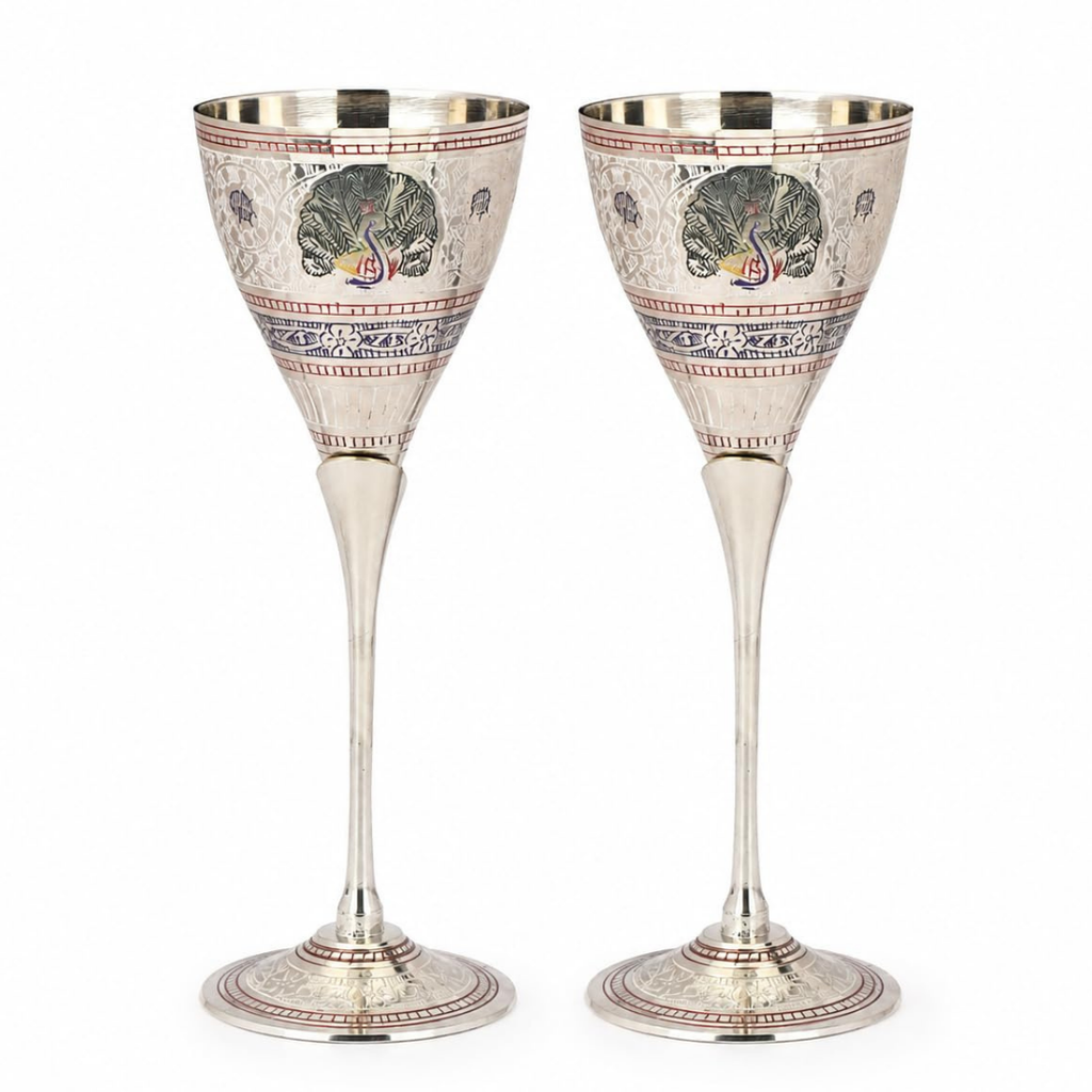 Pure Brass Wine Glasses Set