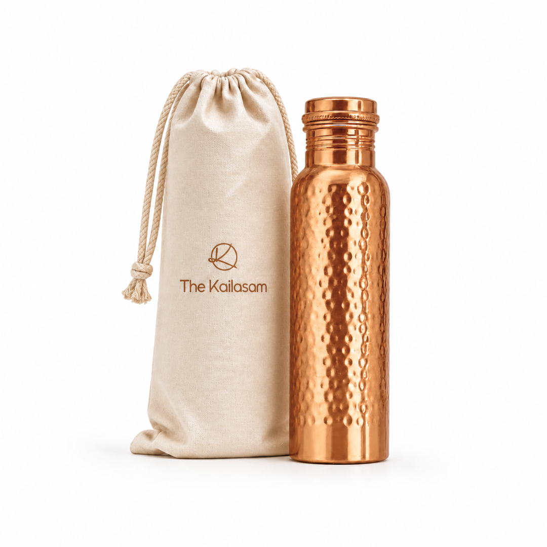Hammered Pure Copper Water Bottle 950 ml