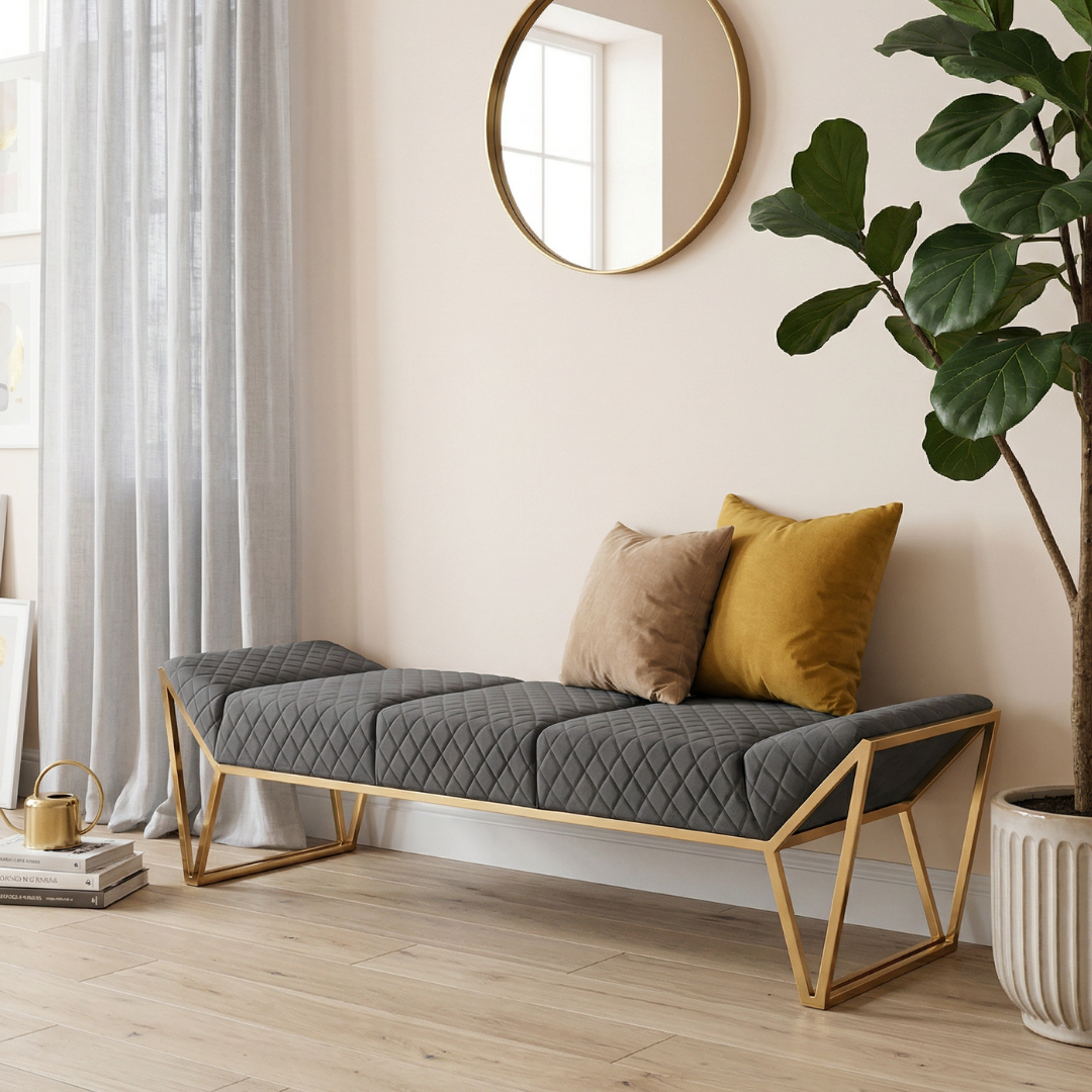 Pure Metal Golden Luxe Bench