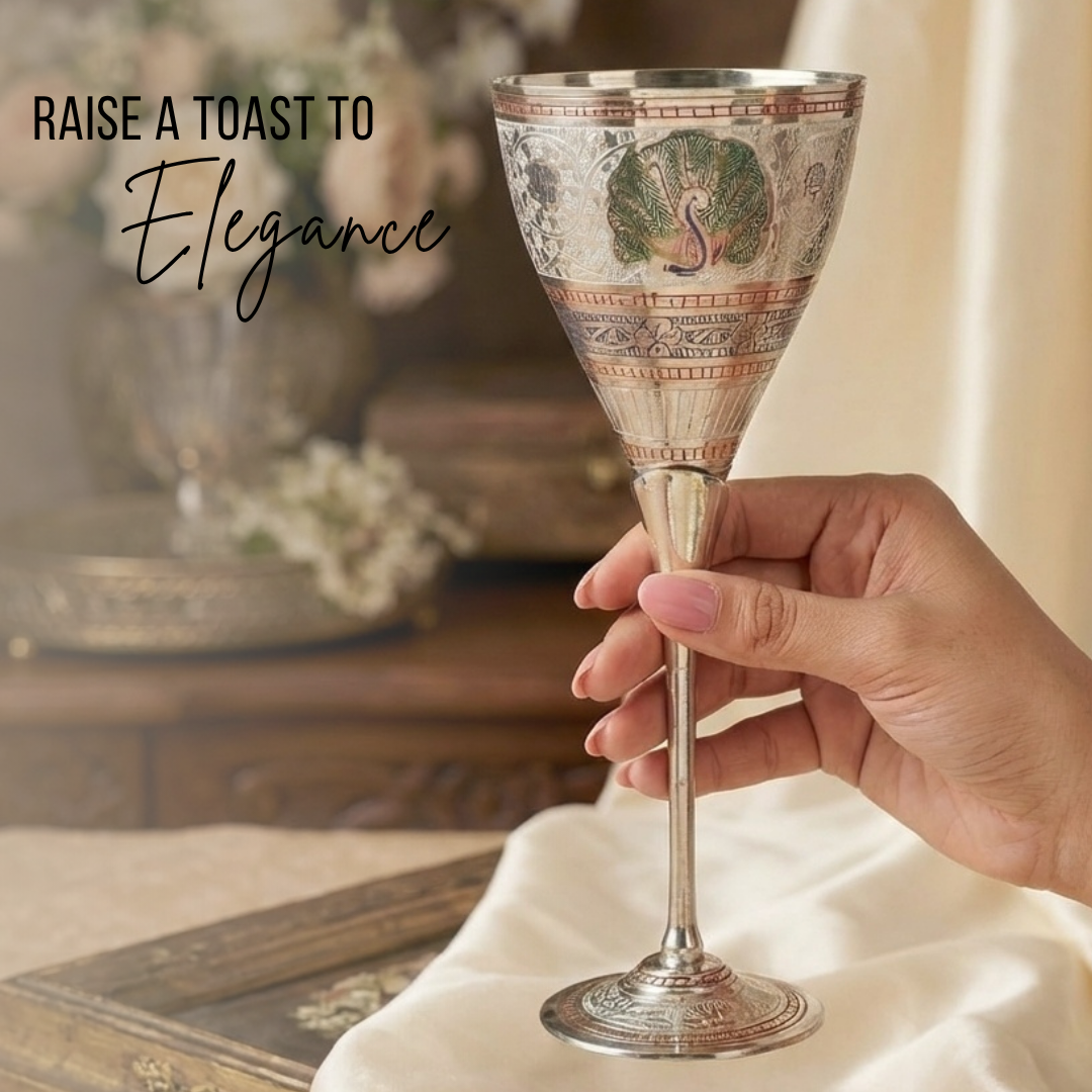 Pure Brass Wine Glasses Set