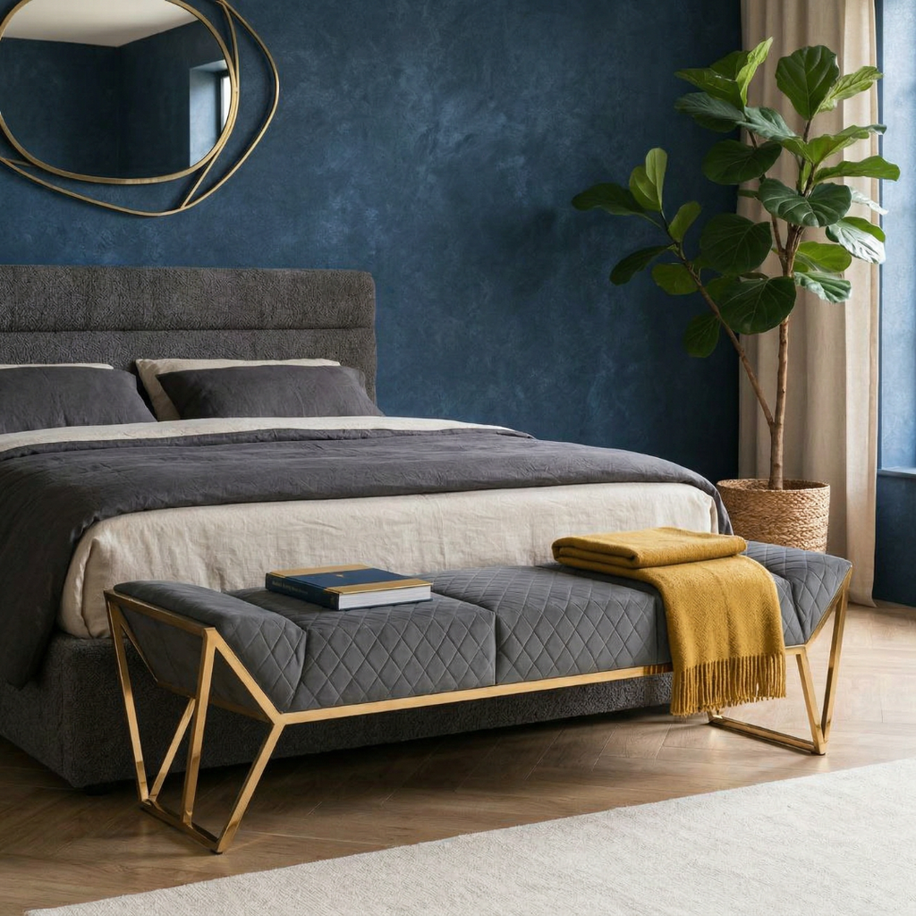Pure Metal Golden Luxe Bench