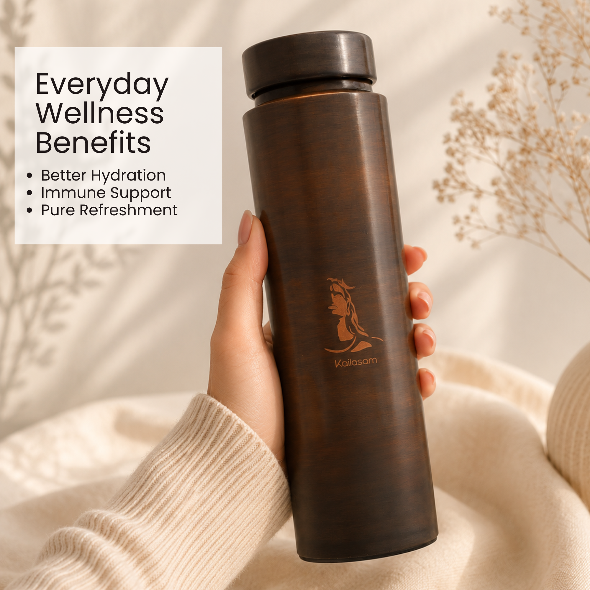 Pure Copper Water Bottle Adiyogi 850 ml