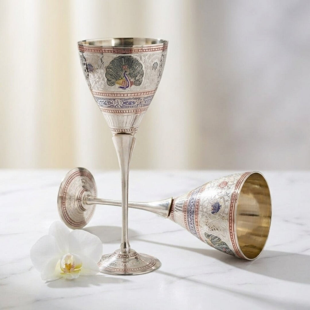 Pure Brass Wine Glasses Set