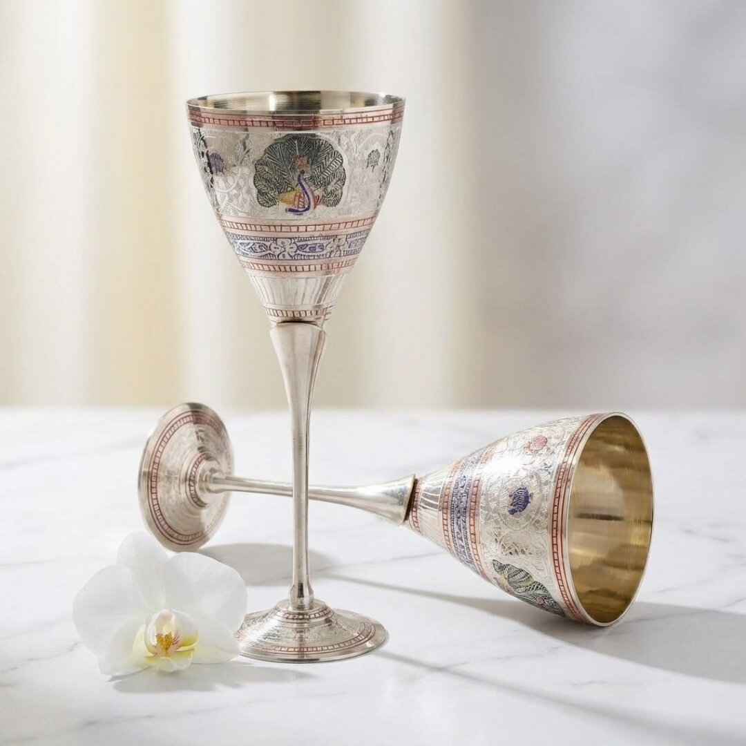 Pure Brass Wine Glasses Set