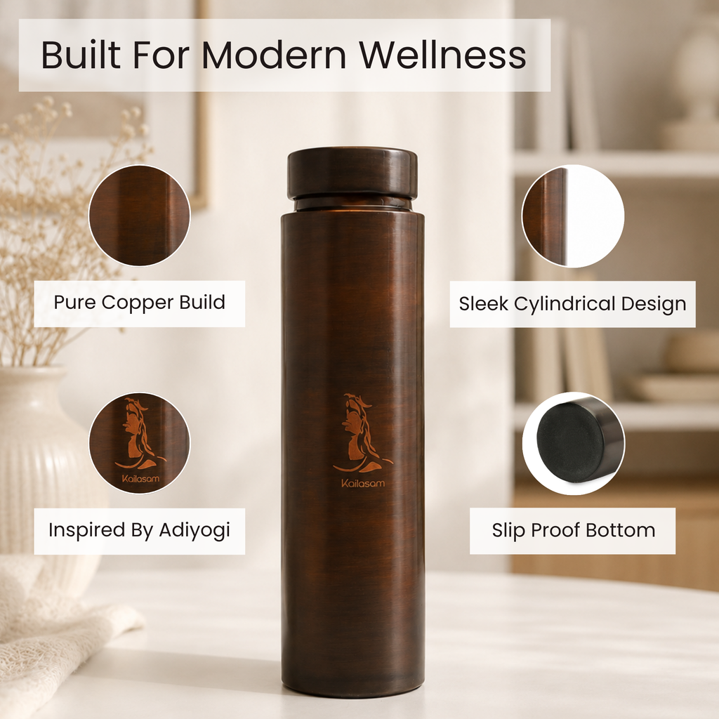 Pure Copper Water Bottle Adiyogi 850 ml