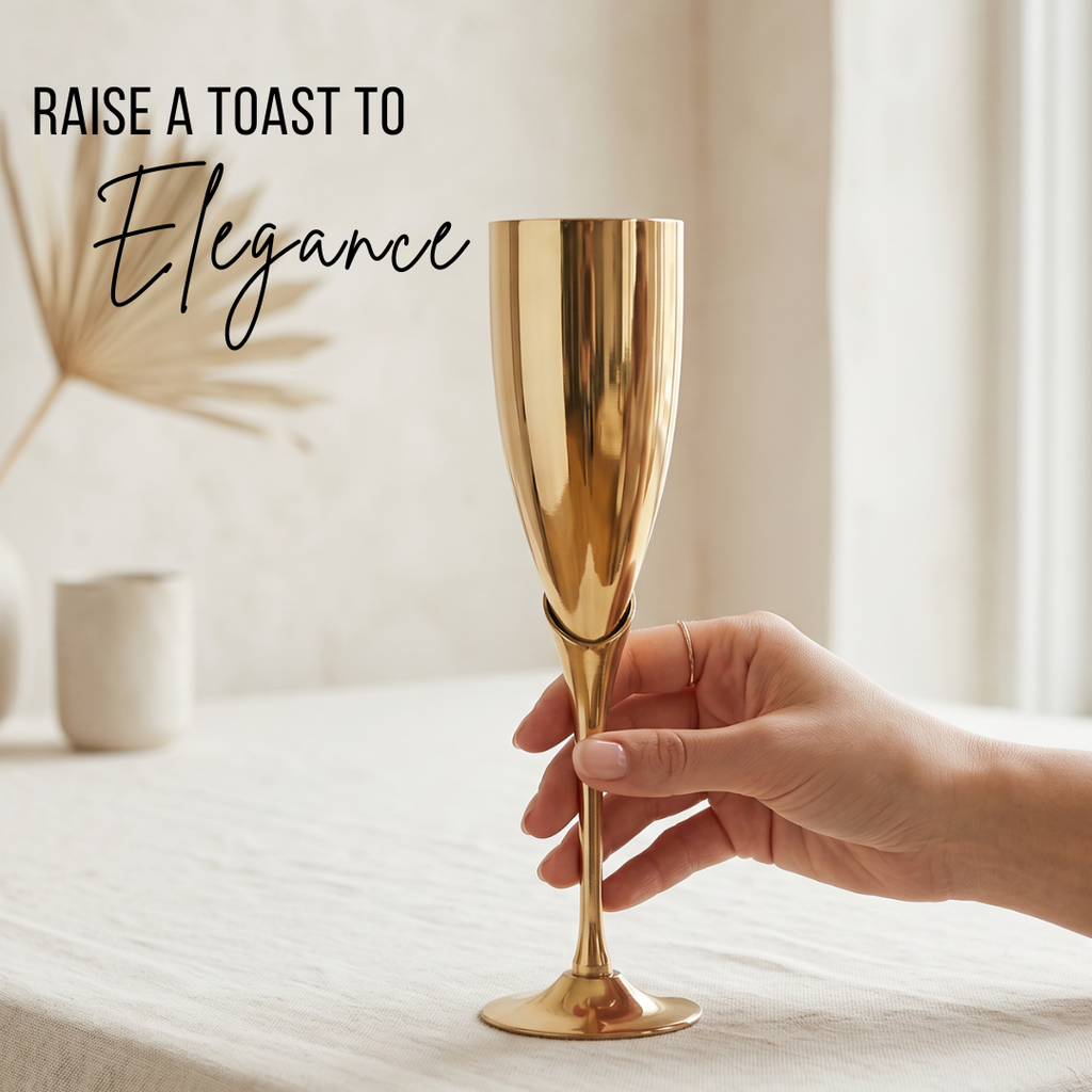 Pure Brass Champagne Flutes Set