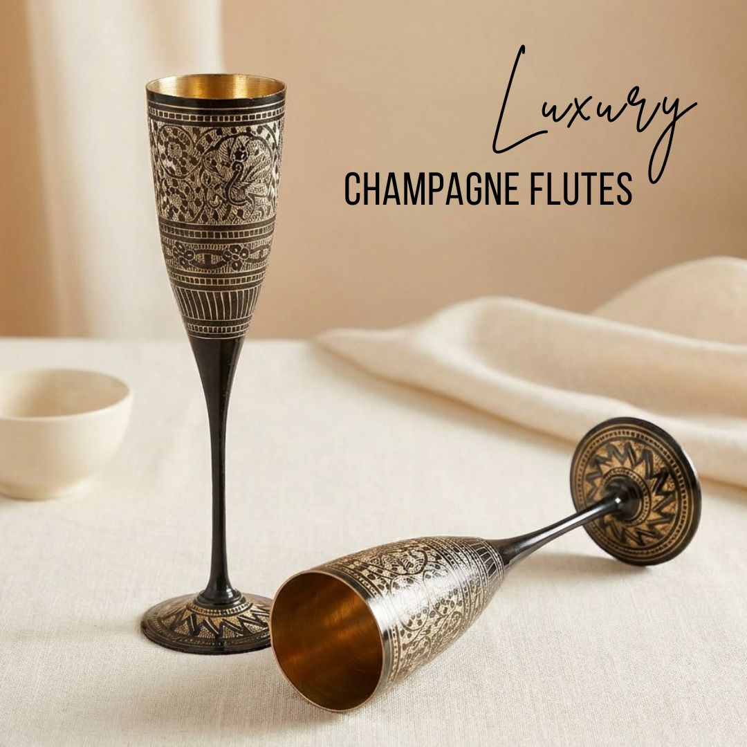 Brass Flutes Set Antique Finish