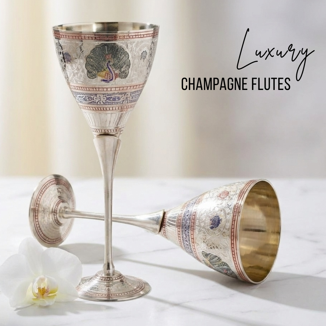 Pure Brass Wine Glasses Set
