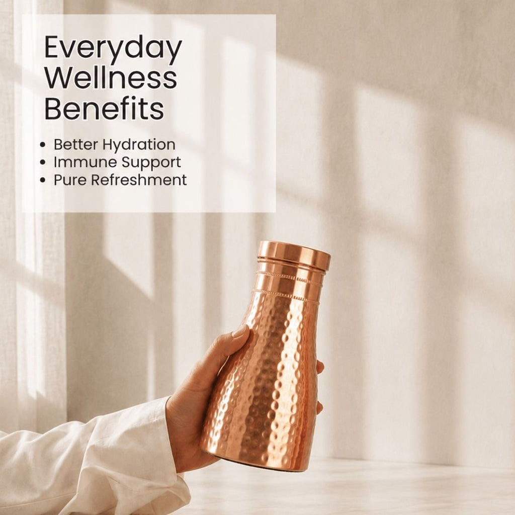 Bedside Pure Copper Water Pot 950 ml