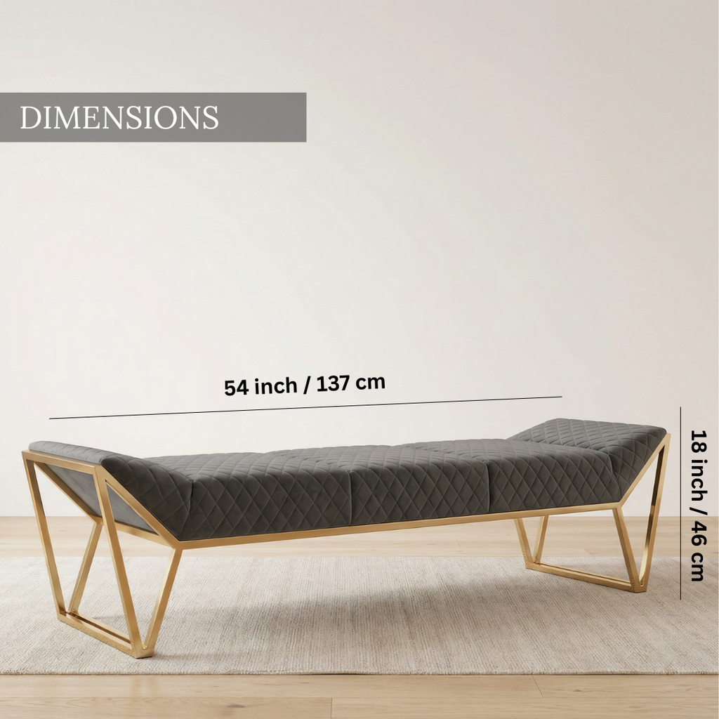 Pure Metal Golden Luxe Bench
