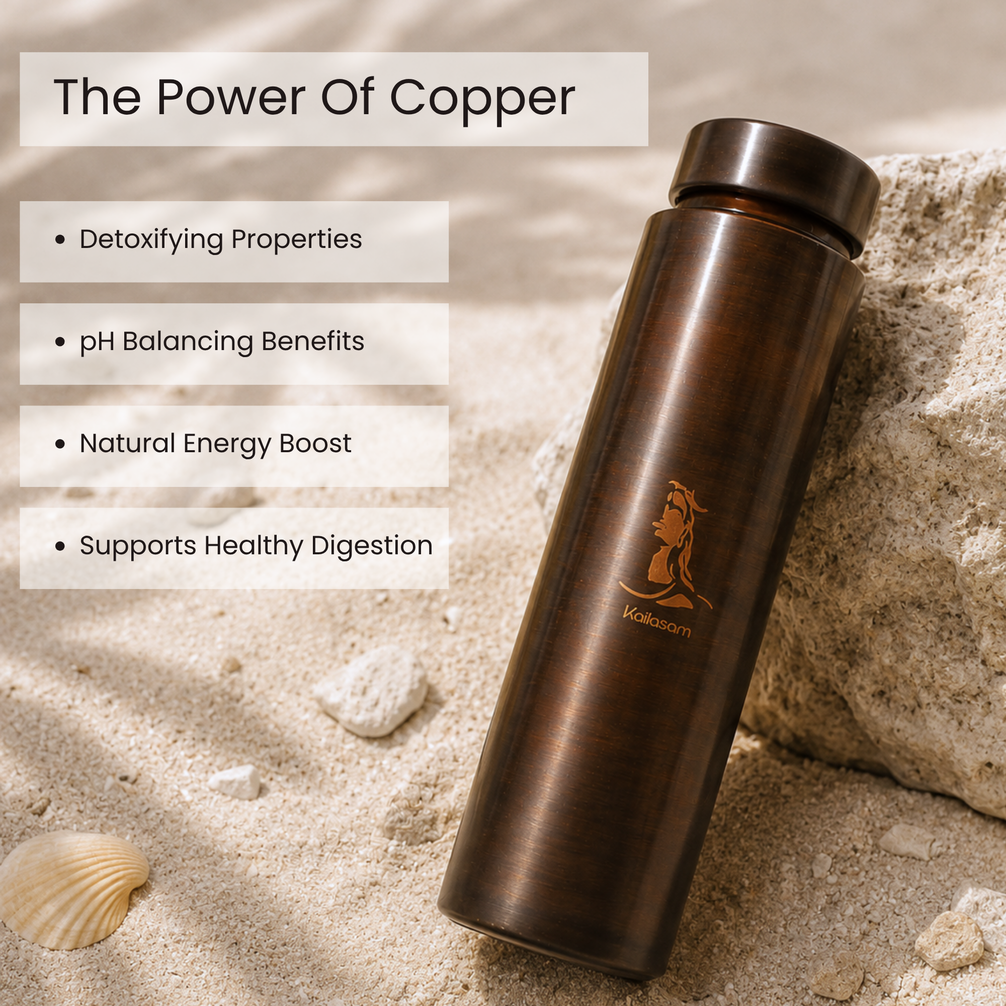Pure Copper Water Bottle Adiyogi 850 ml