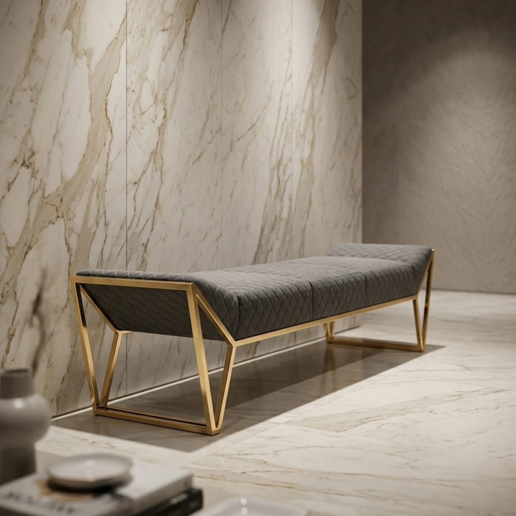 Pure Metal Golden Luxe Bench