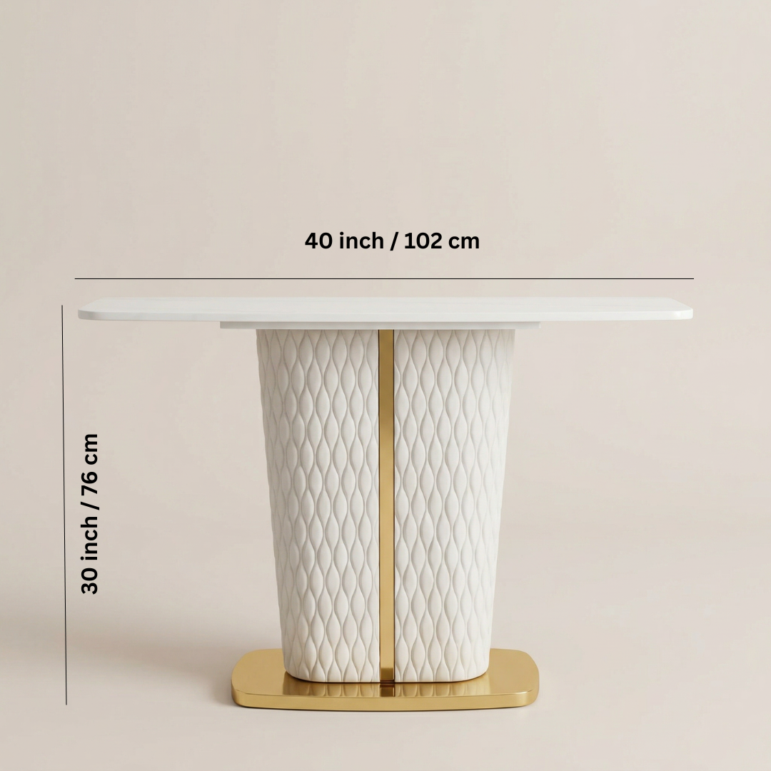 Ivory Crest Console Table