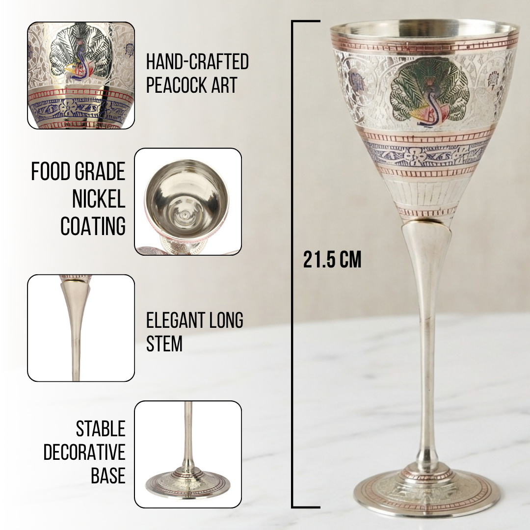 Pure Brass Wine Glasses Set