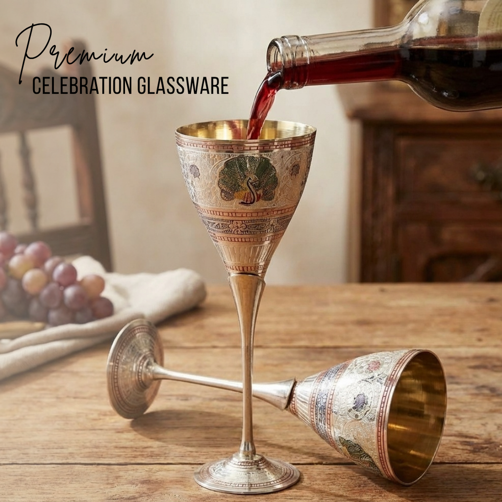 Pure Brass Wine Glasses Set