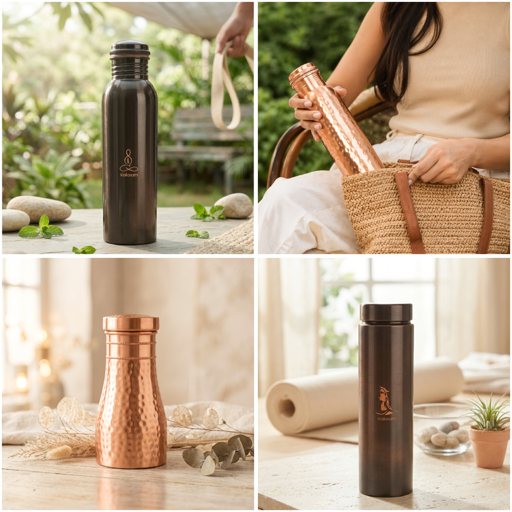 Hammered Pure Copper Water Bottle 950 ml