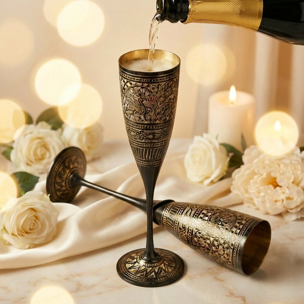 Brass Flutes Set Antique Finish