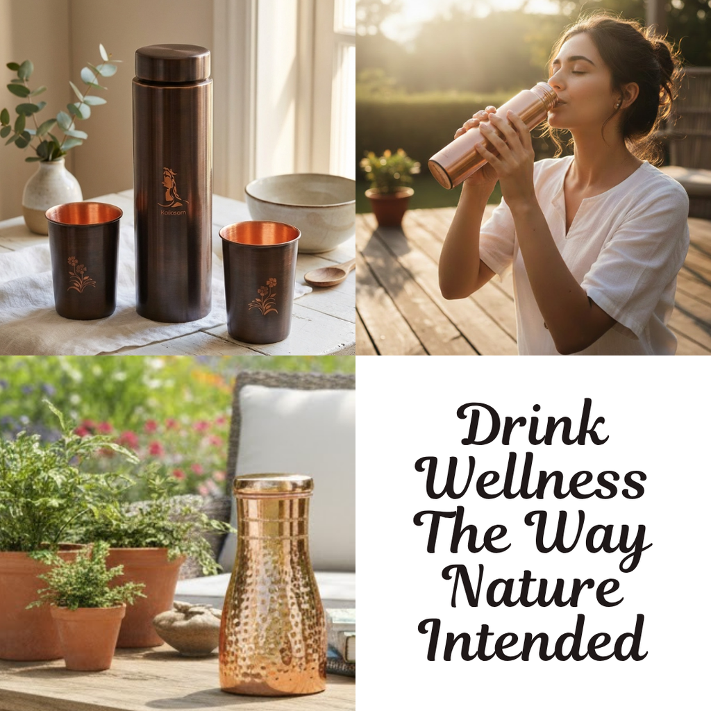 Mystic Shiva Pure Copper Bottle With Glasses Gift Set
