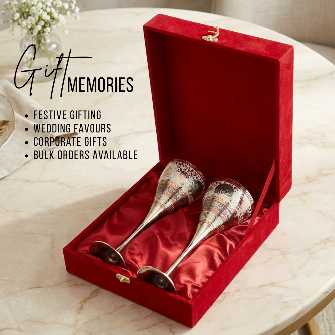 Pure Brass Wine Glasses Set