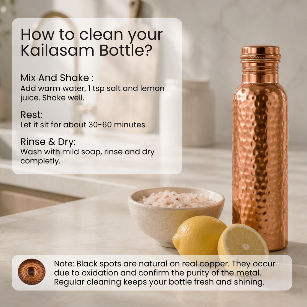 Hammered Pure Copper Water Bottle 950 ml