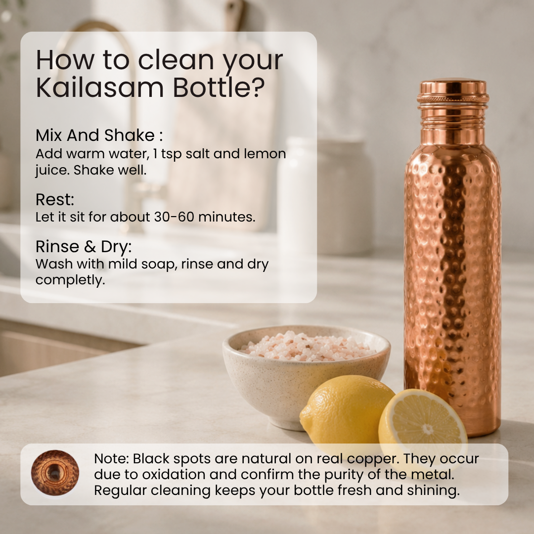 Hammered Pure Copper Water Bottle 950 ml