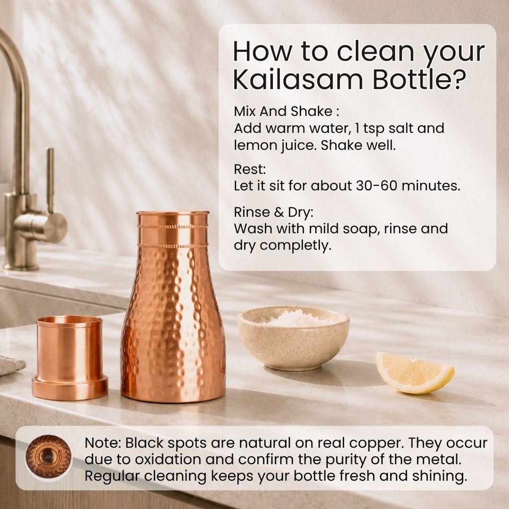 Bedside Pure Copper Water Pot 950 ml