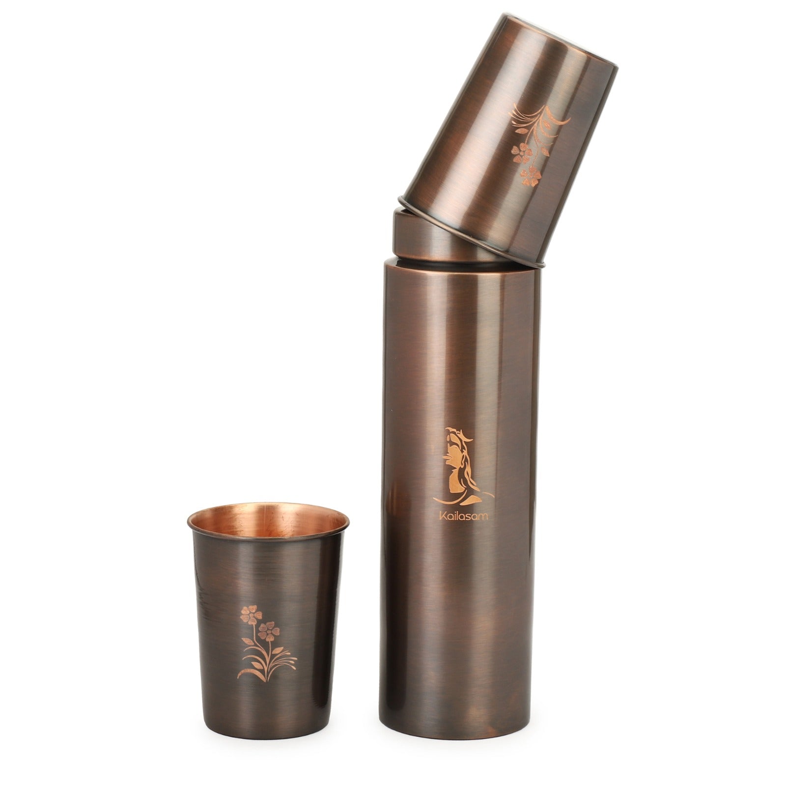The Kailasam Adiyogi Pure Copper Drinkware Set