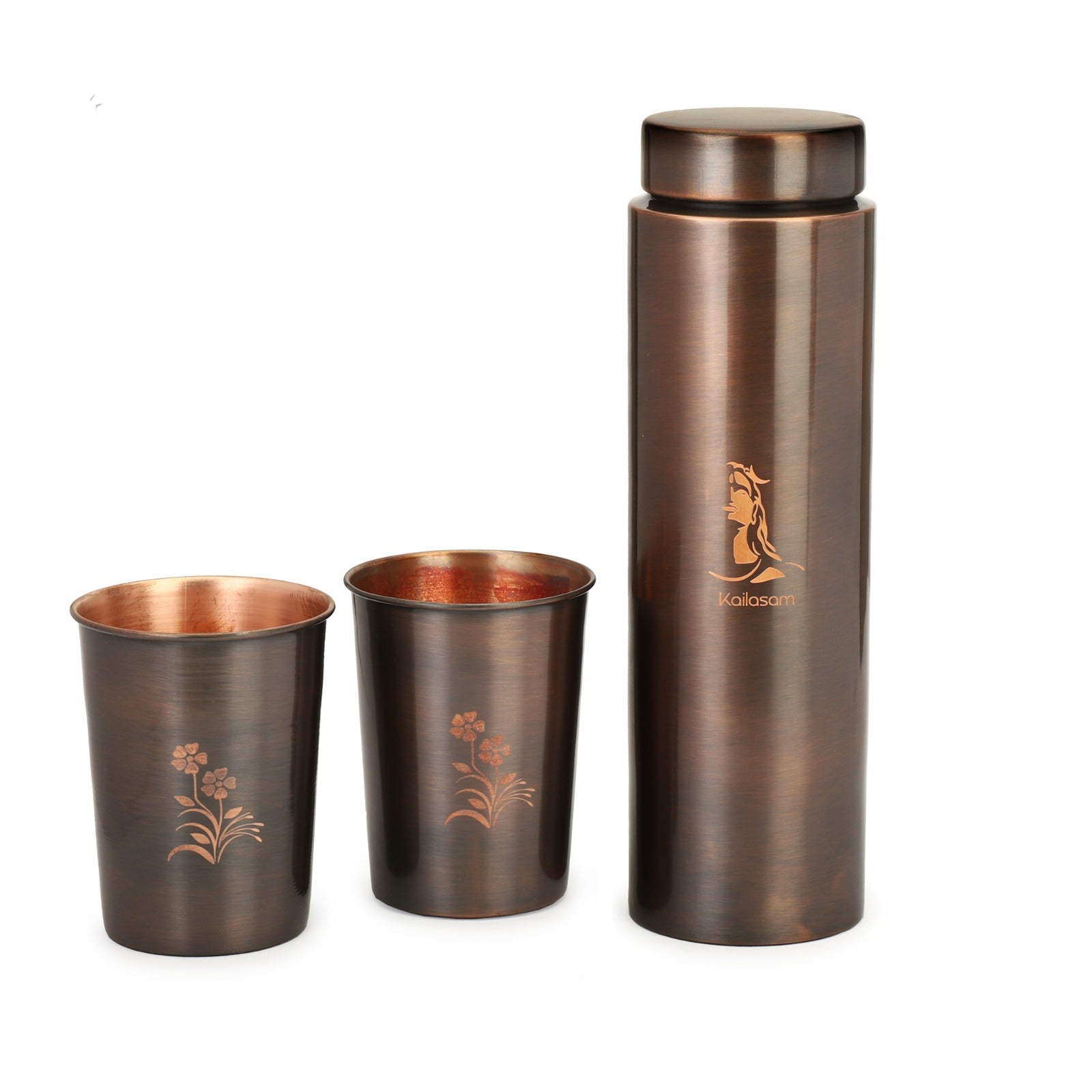 The Kailasam Adiyogi Pure Copper Drinkware Set
