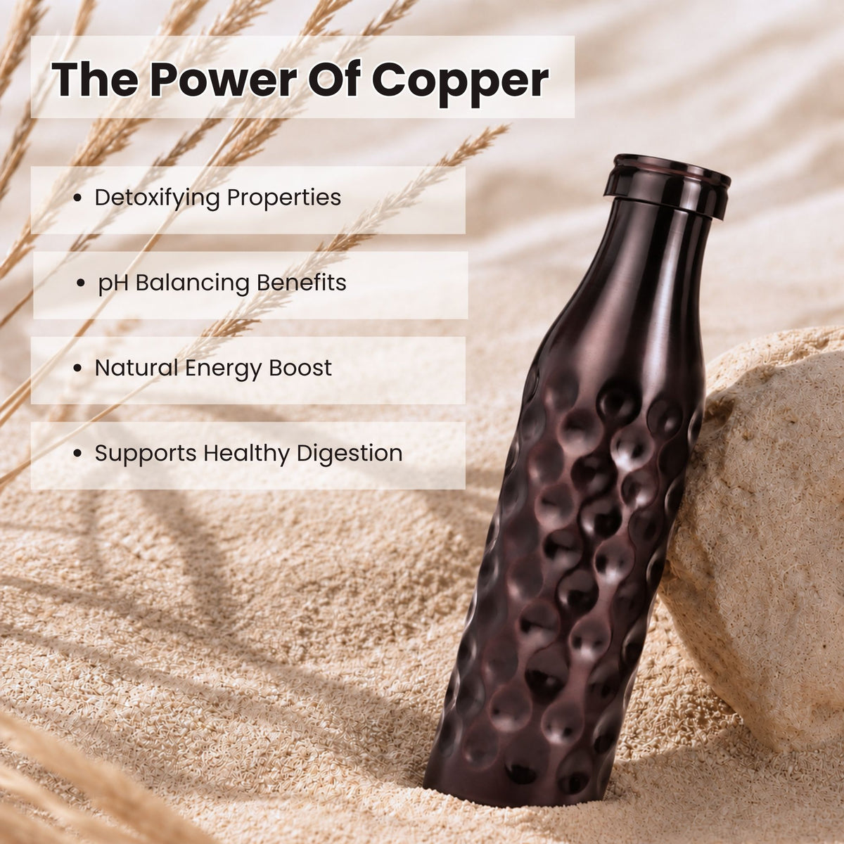 Antique Diamond Pure Copper Water Bottle 950ml