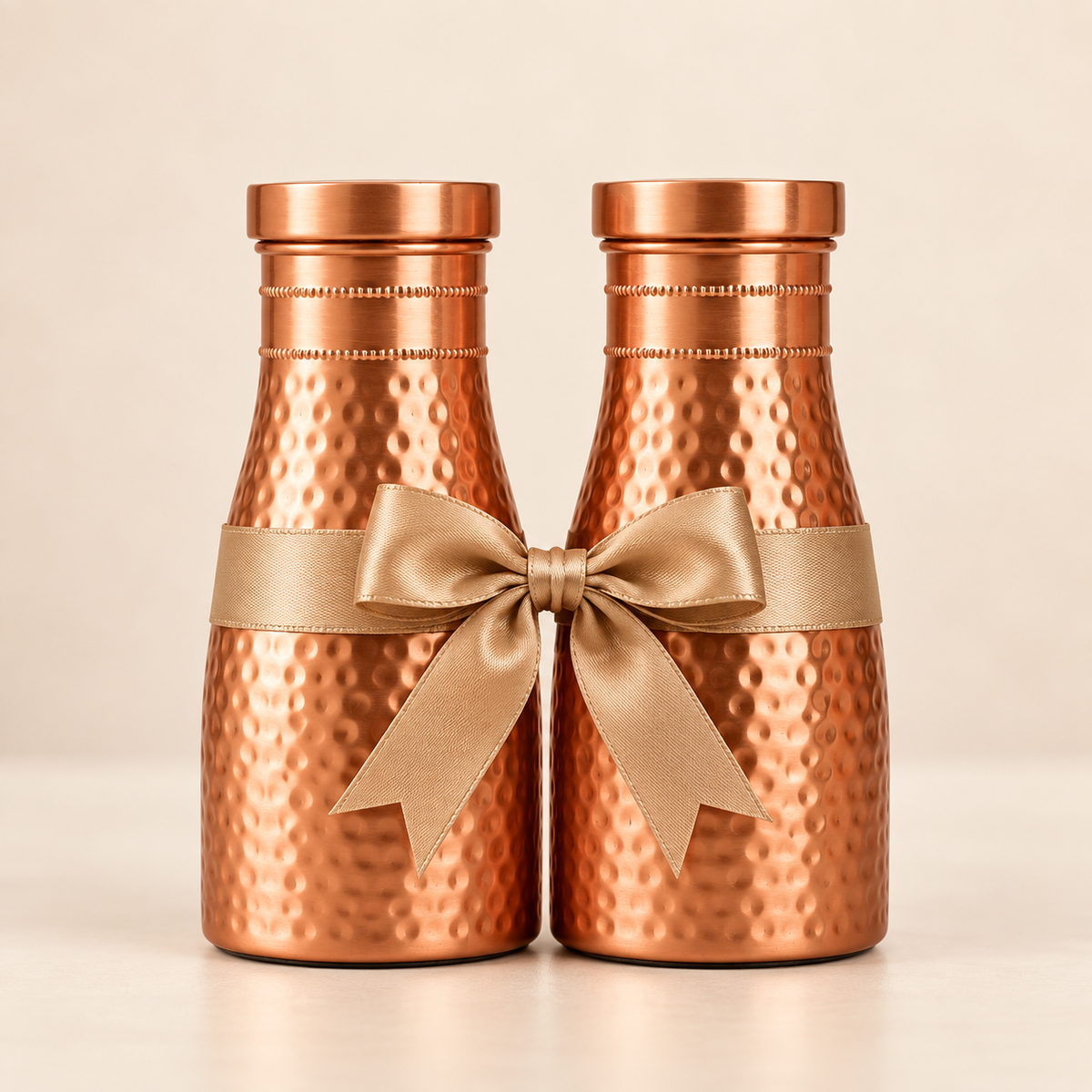 Bedside Pure Copper Water Bottle Set of 2, 950ml Each