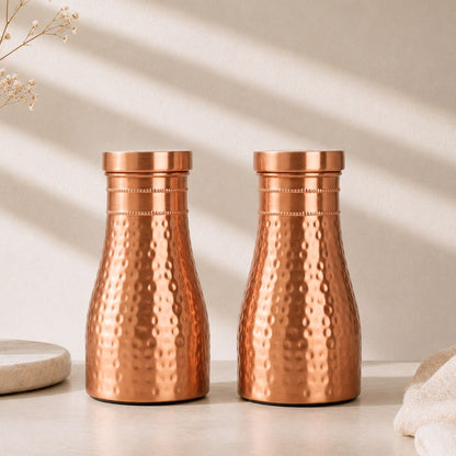 Bedside Pure Copper Water Bottle Set of 2, 950ml Each