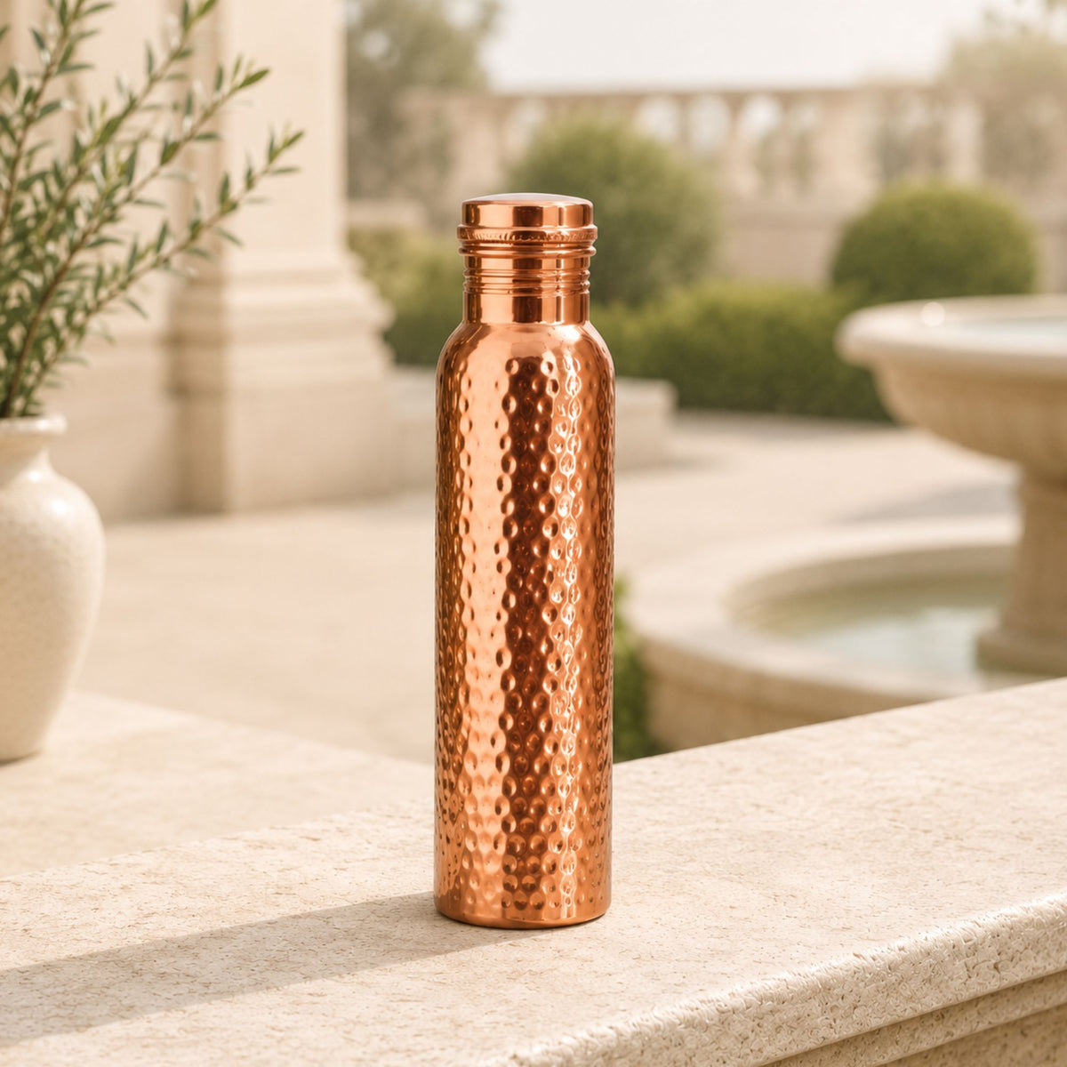Hammered Pure Copper Water Bottle 950ml