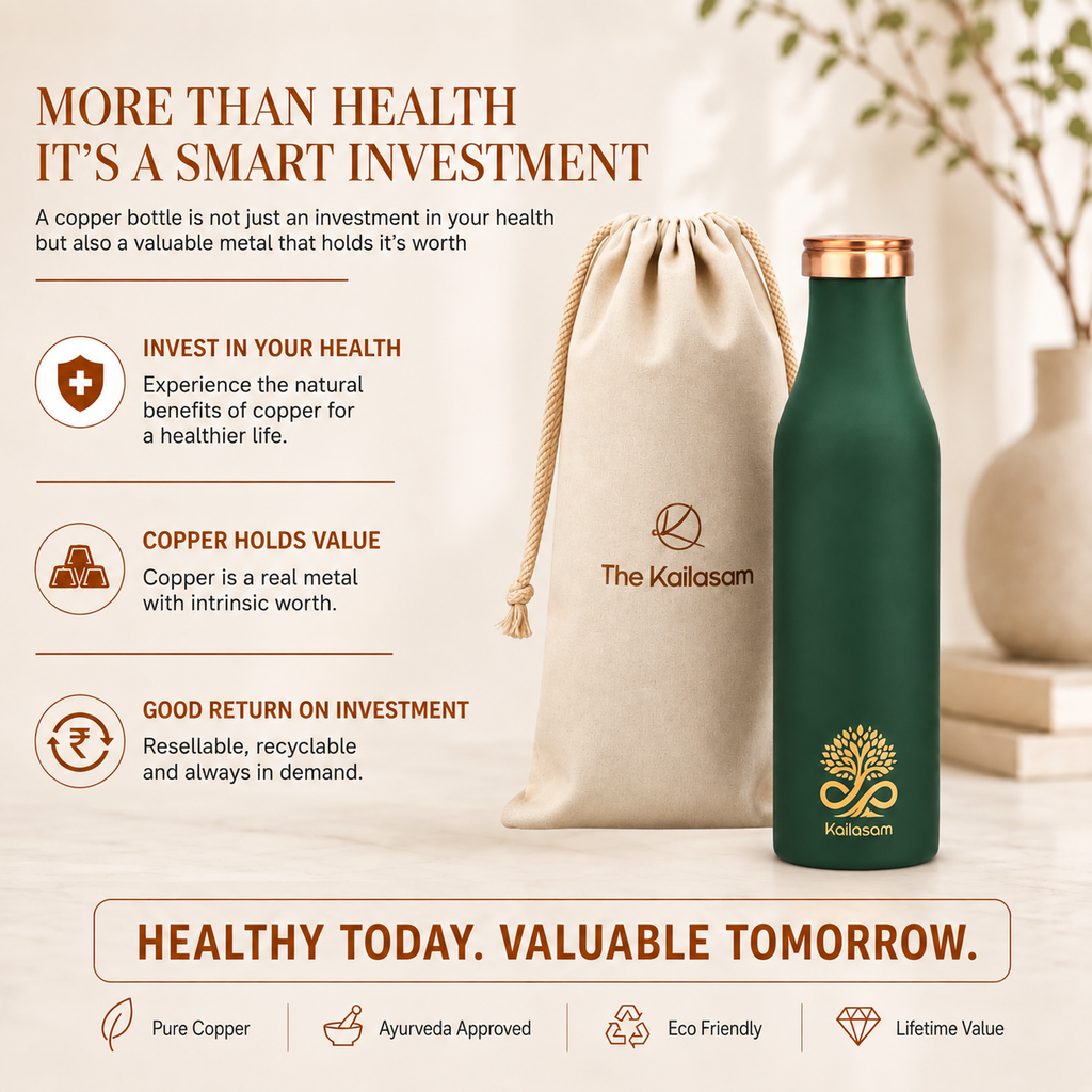 Infinity Green Pure Copper Water Bottle 950ml