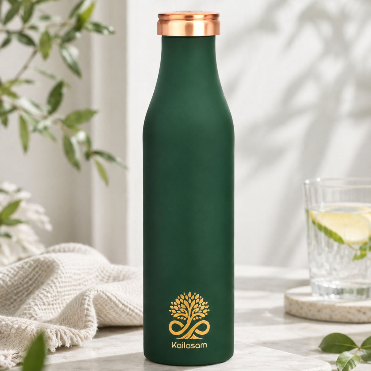 Infinity Green Pure Copper Water Bottle 950ml
