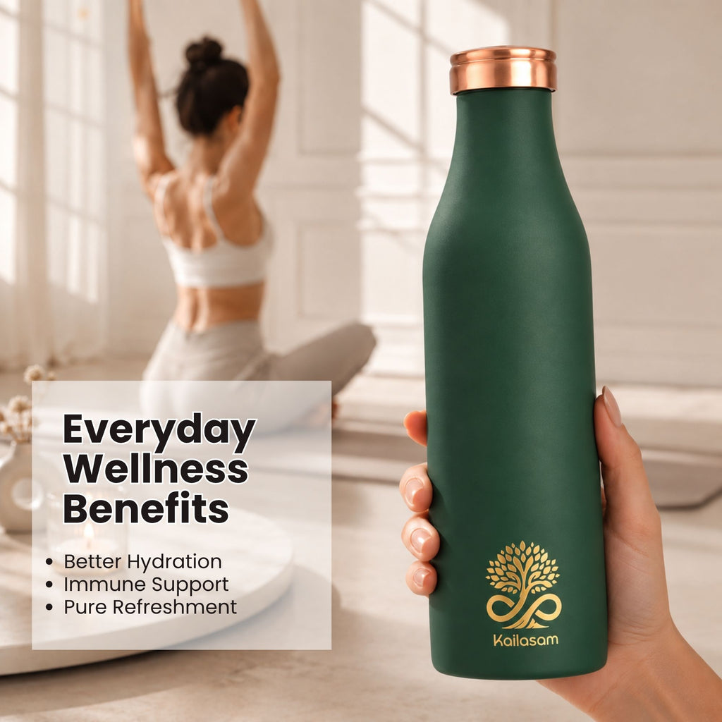 Infinity Green Pure Copper Water Bottle 950ml