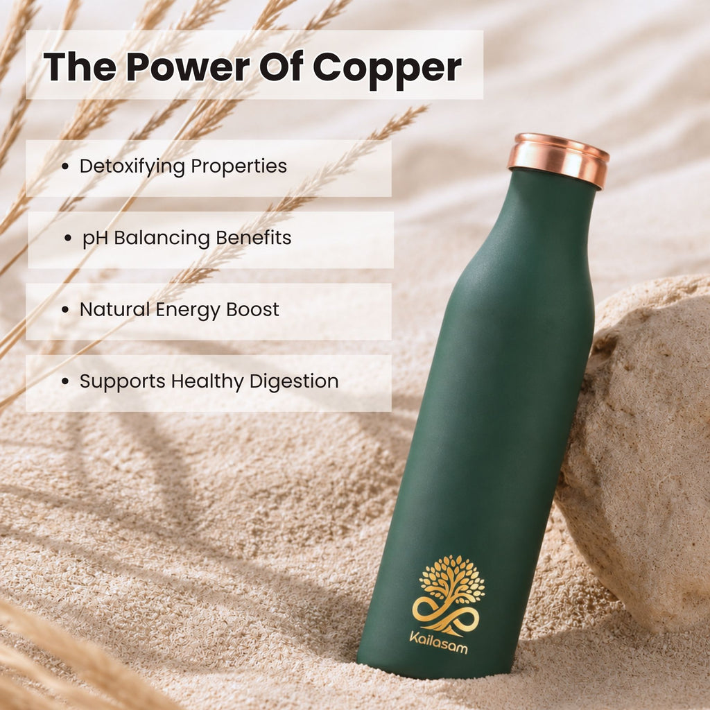 Infinity Green Pure Copper Water Bottle 950ml