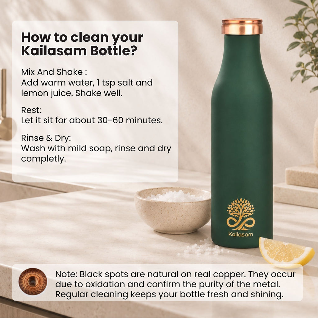 Infinity Green Pure Copper Water Bottle 950ml
