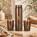 Mystic Shiva Pure Copper Bottle With Glasses Gift Set