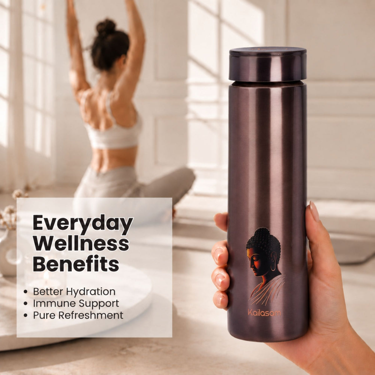 Nirvana Pure Copper Water Bottle 1L