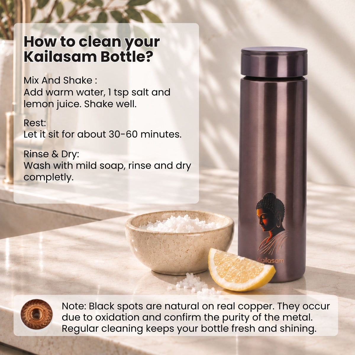 Nirvana Pure Copper Water Bottle 1L