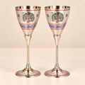Peacock Meena Handcrafted Brass Wine Glasses Set of 2