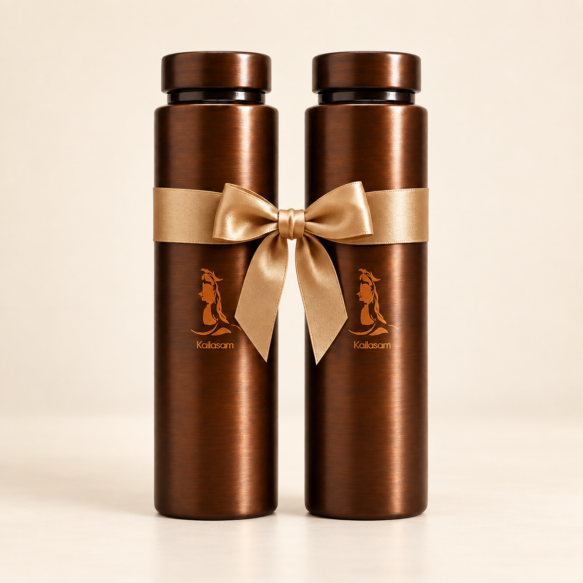 Shiva Pure Copper Water Bottle Set of 2, 850ml Each