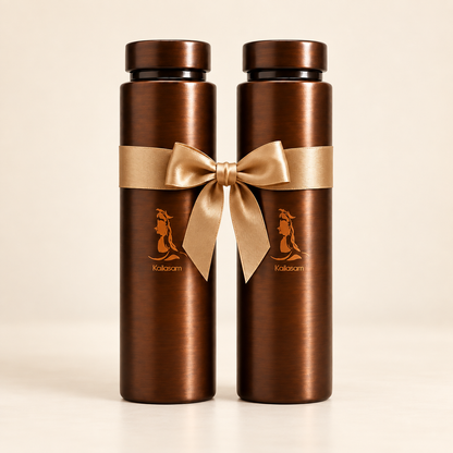 Shiva Pure Copper Water Bottle Set of 2, 850ml Each
