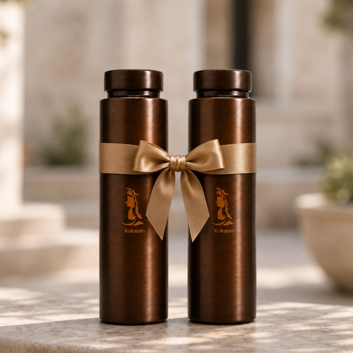 Shiva Pure Copper Water Bottle Set of 2, 850ml Each