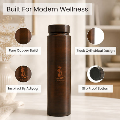 Shiva Pure Copper Water Bottle Set of 2, 850ml Each