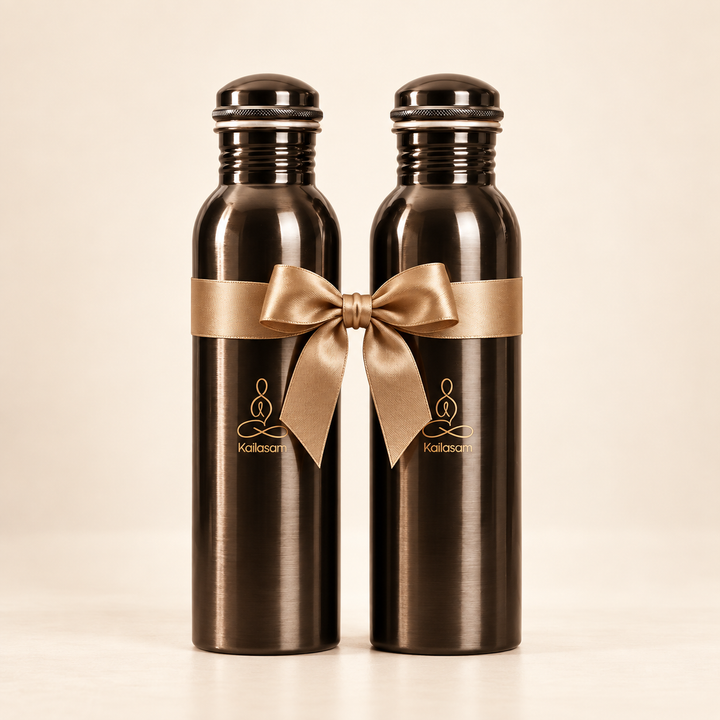 Zen Pure Copper Water Bottle Set of 2, 950ml Each